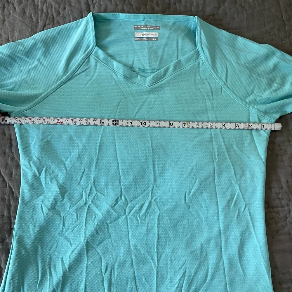 Columbia Omni Shade Aqua 3/4 Sleeve Top Sun Protection Beach Fishing Medium Hike - Picture 4 of 8